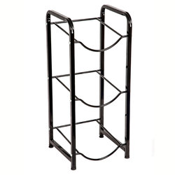 3 Bottle Square Tube Rack Black