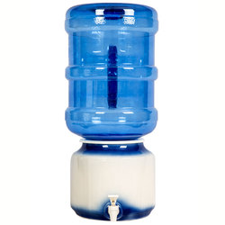 White & Blue Ceramic Well